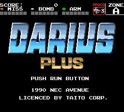 Darius Plus title screen for PC Engine